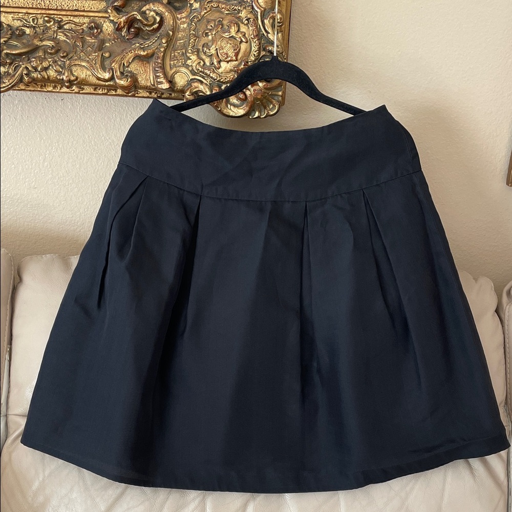 David Meister Classic Black A-Line Semi Pleated Skirt Tulle Lining - Picture 1 of 8
